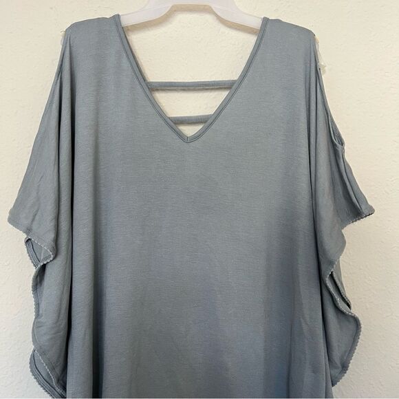 Dotti Cold Shoulder Swim Cover-Up Tunic in Gray NEW Size Large - Picture 5 of 9